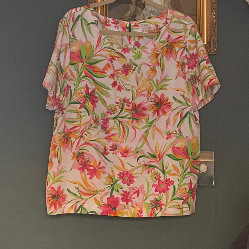 Cato Floral Blouse - Pink, Green, Orange